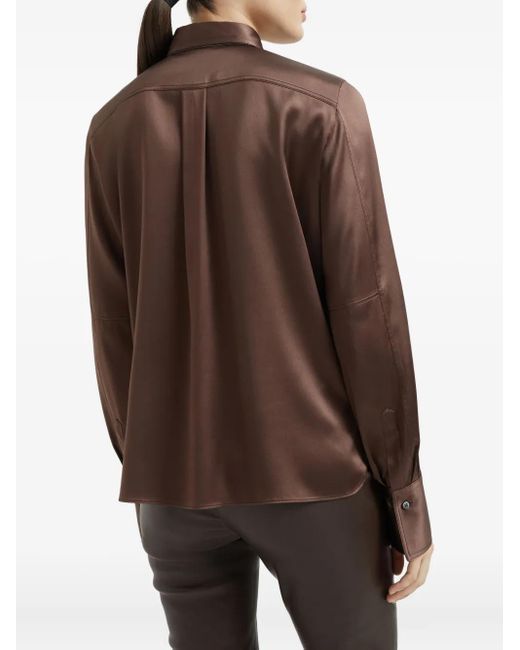 Brunello Cucinelli Brown Silk Shirt
