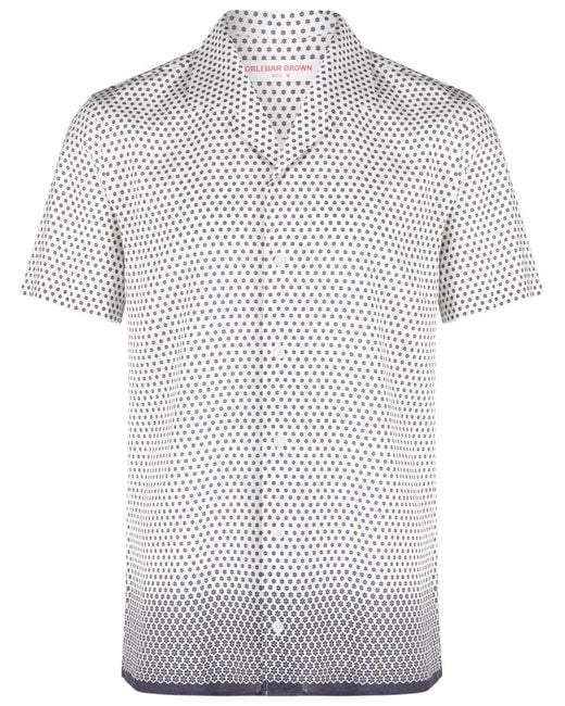 Orlebar Brown White Hibbert Ombré Floral-Print Shirt for men