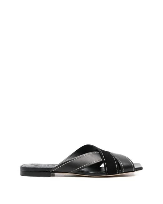 Tod's Black Lace-Up Heeled Sandals