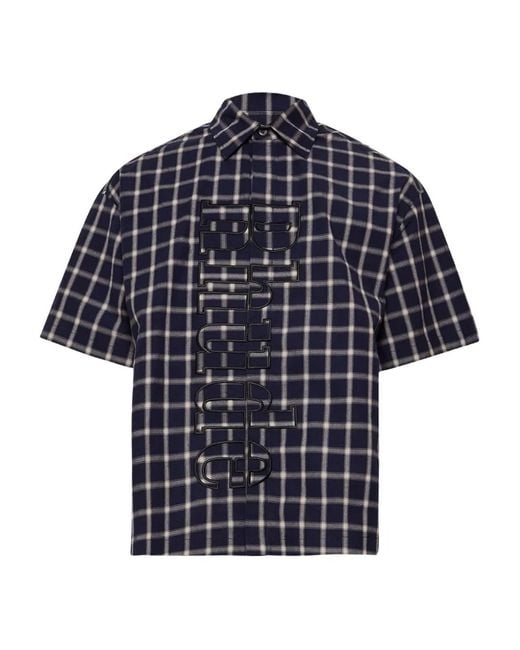 Rhude Blue Checked-Pattern Shirt for men