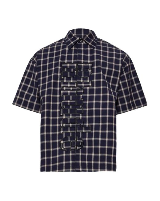 Rhude Blue Checked-Pattern Shirt for men