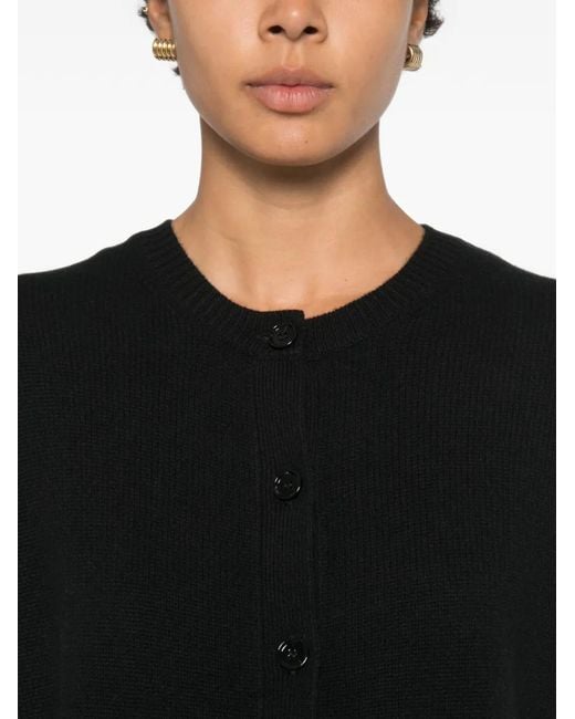 Allude Black Button-Up Cardigan