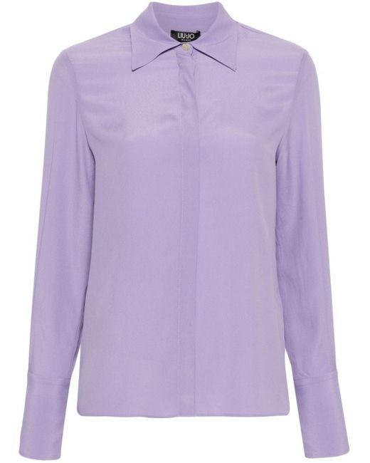 Camisa con botones del logo Liu Jo de color Purple