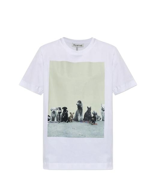 Munthe White Nyla Photographic-Print T-Shirt