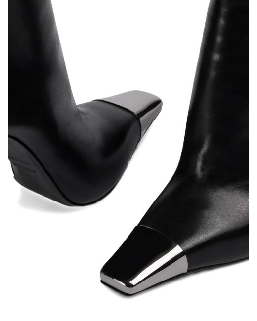 Le Silla Black 120Mm Andreja Metallic-Toe Ankle Boots