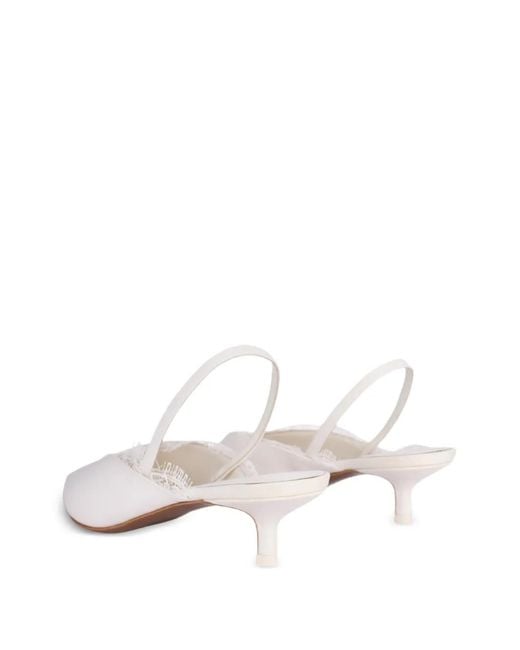 Neous White Slingback Heeled Pumps