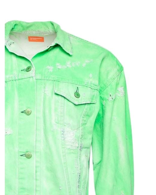 NOTSONORMAL Green Distressed-Efect Jacket for men