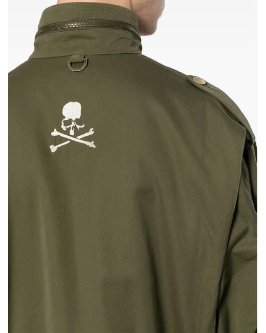 Mastermind Japan Green Logo-Print Zip-Detail Jacket for men