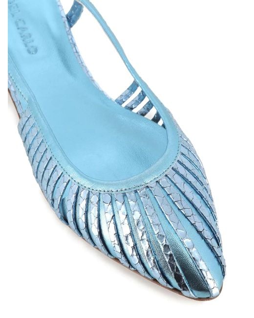 Roberto Del Carlo Leather Ballerina Shoes in Blue Lyst