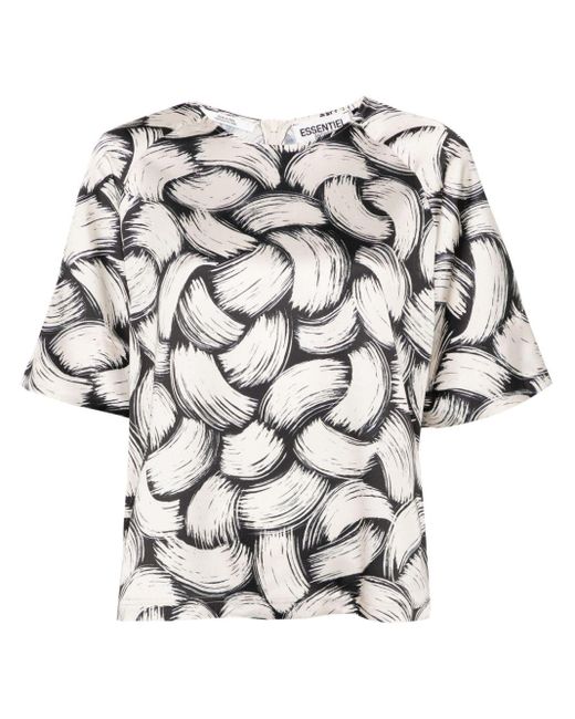 Blusa con motivo abstracto Essentiel Antwerp de color White