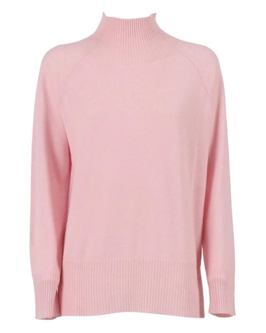 Kangra Pink Raglan-Sleeve Turtleneck Sweater