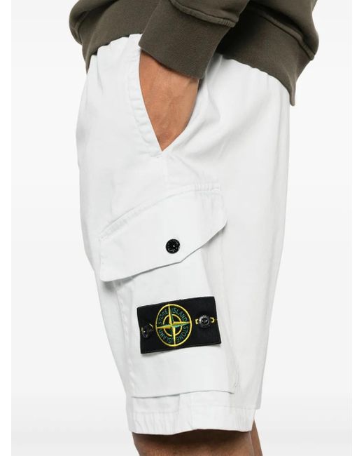 Stone Island Joggingshorts Aus Jersey in White für Herren