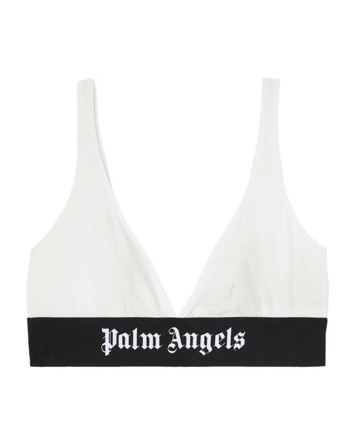 Palm Angels White Logo-Underband Triangle-Cup Bra