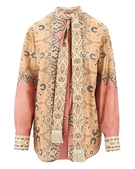 Valentino Garavani Voyage Imaginaire Blouse in het Pink