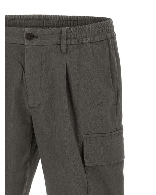 Devore Gray Pleated Cargo Shorts for men