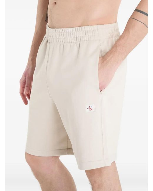 Calvin Klein Natural Logo-Patch Elasticated-Waist Shorts for men