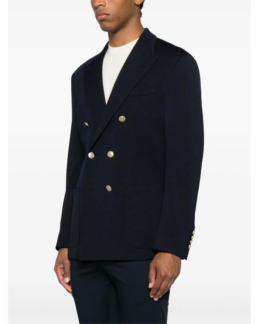Eleventy Black Double-Breasted Blazer for men