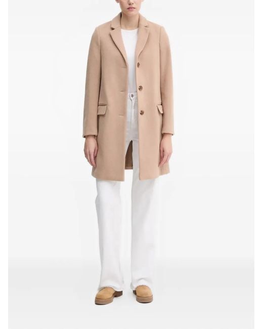 Benetton Natural Button-Fastening Coat