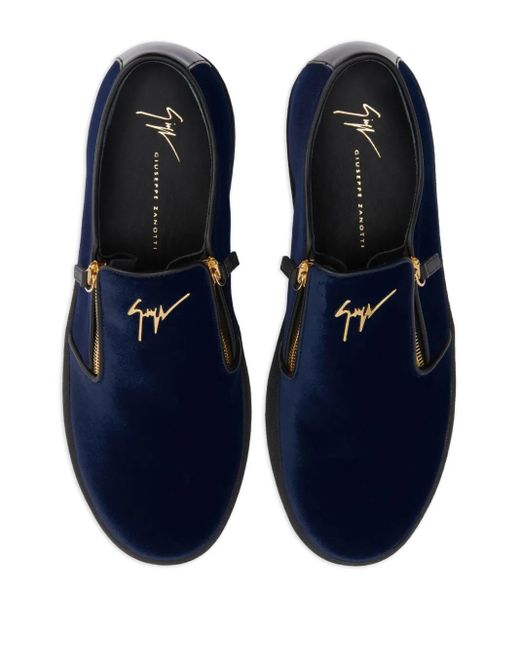 Giuseppe Zanotti Blue Gz-Kobe Signature-Detail Zipped Slip-Ons for men
