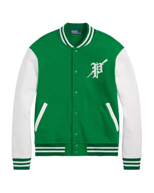 Polo Ralph Lauren Green Fleece Baseball Jacket for men
