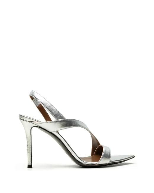 Giuseppe Zanotti White Intriigo Metallic-Finish Crossover-Strap Sandals