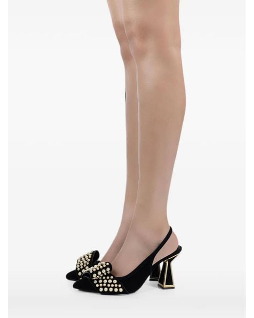 Kat Maconie Black Jen Embellished Slingback Pumps
