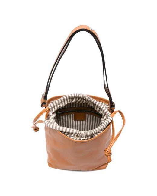 Hags Brown Knotted-Drawstring Shoulder Bag