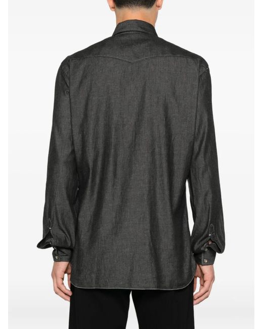 Camicia Con Tasche di Barba Napoli in Black da Uomo