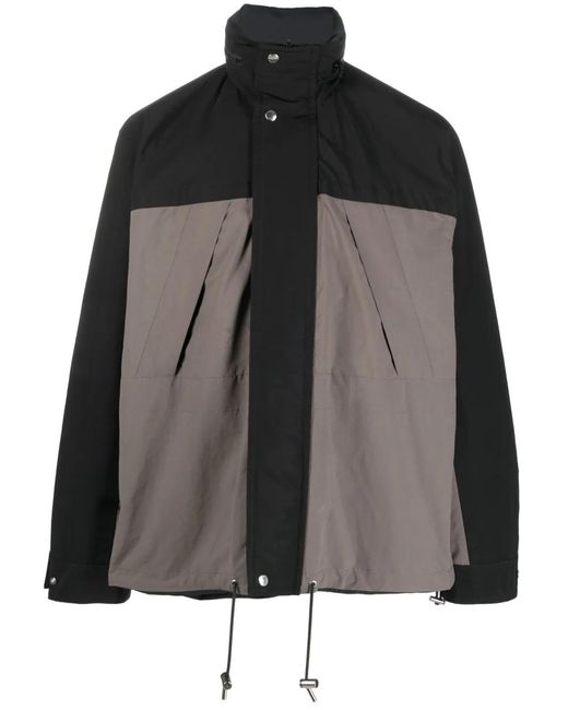 Sacai Black Funnel-Neck Reversible Jacket for men