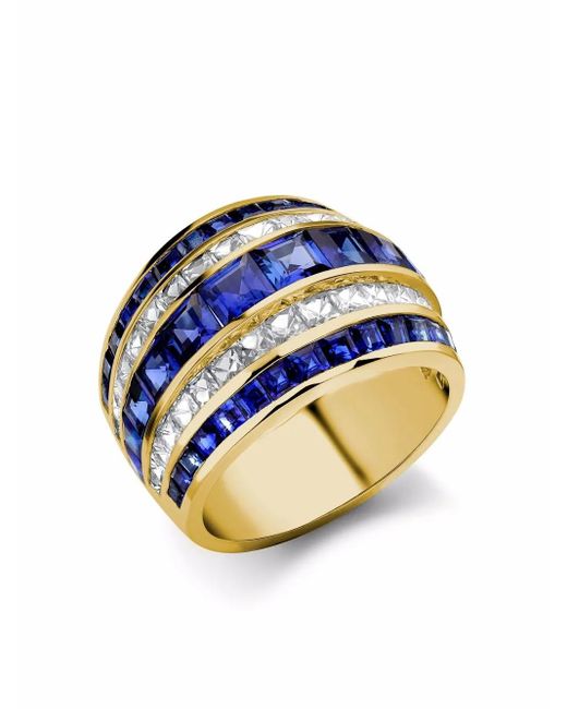 Pragnell Blue 18Kt Manhattan Classic Sapphire And Diamond Ring