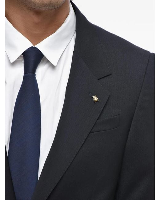 Corneliani Blue Single-Breasted Jacquard Suit for men