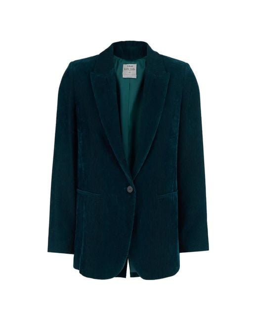 Forte_forte Blue Corduroy-Effect Single-Breasted Blazer