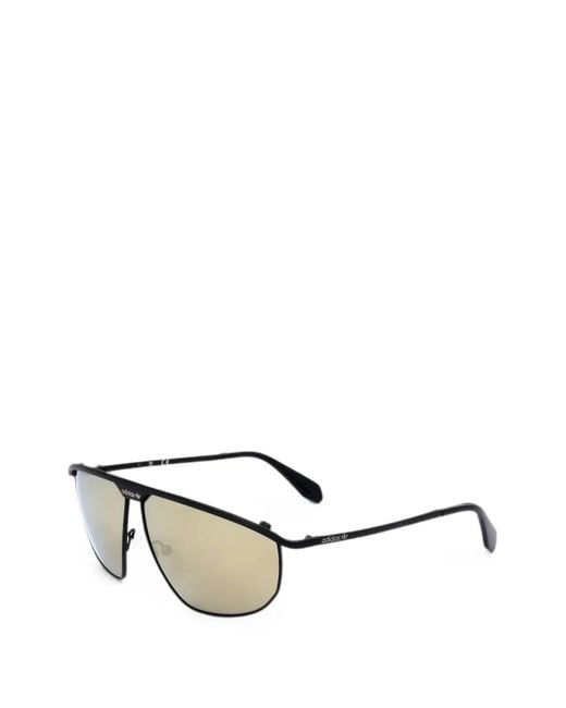 Adidas Black Pilot-Frame Logo-Print Sunglasses for men