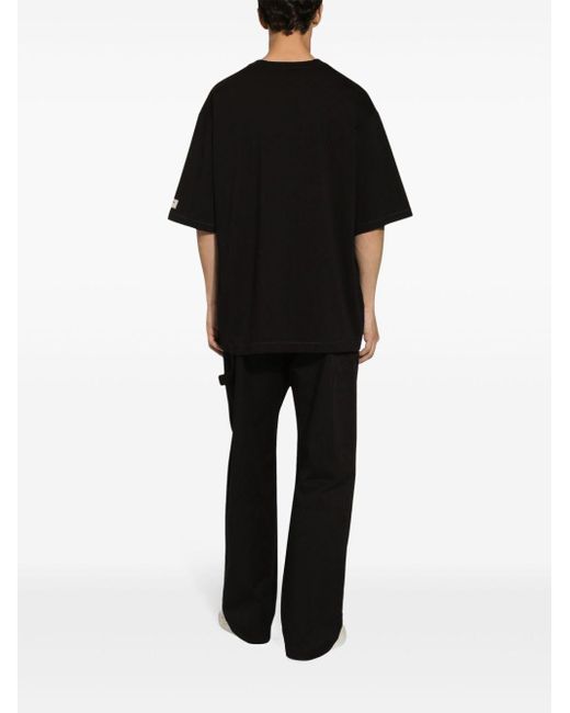 T-shirt en coton à logo imprimé Dolce & Gabbana pour homme en coloris Black