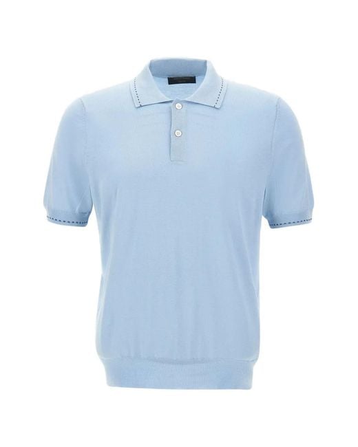 Gran Sasso Blue Short-Sleeve Polo Shirt for men