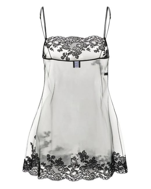 Carine Gilson Gray Silk Babydoll Slip Dress