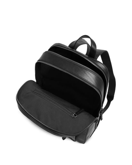 The Bridge Black Buckle-Detail Leather Backpack for men