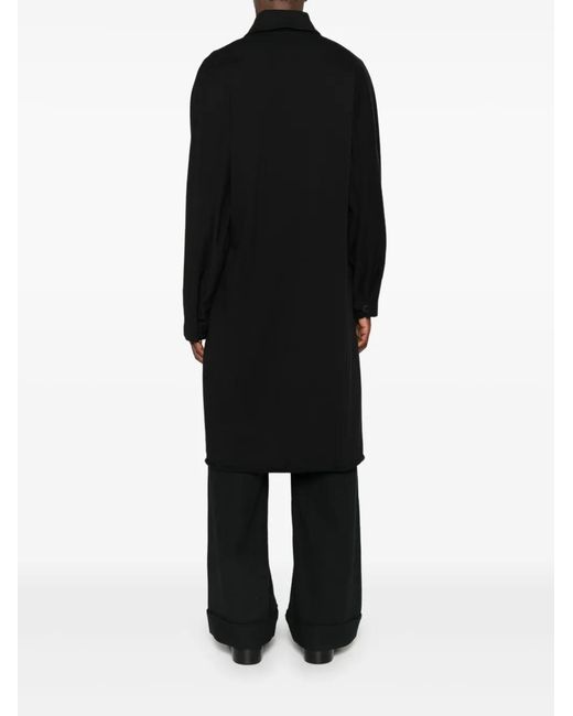 Ma+ Black Single-Breasted Coat for men