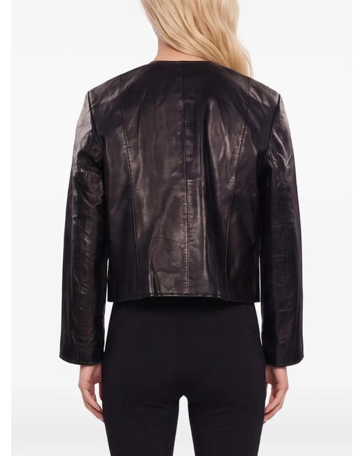 R13 Black Button-Up Leather Jacket