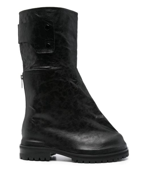 424 Black Marathon Overlay Leather Boots for men