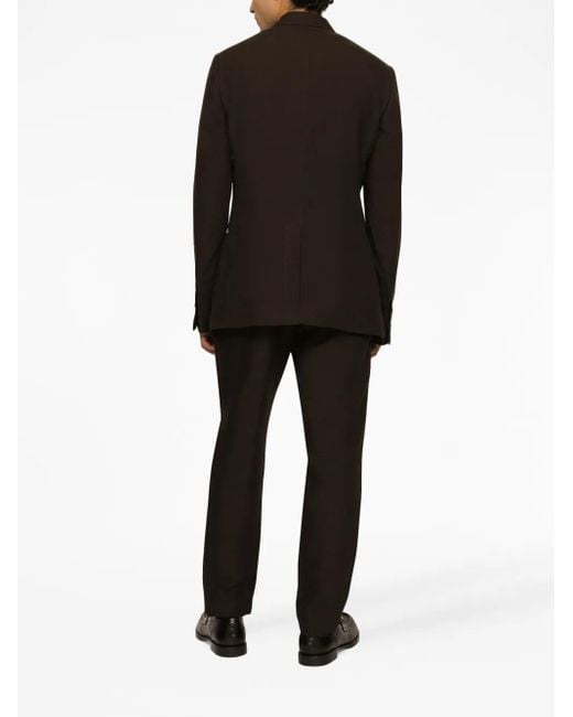 Dolce & Gabbana Black Double-Breasted Wool Suit Jacket for men
