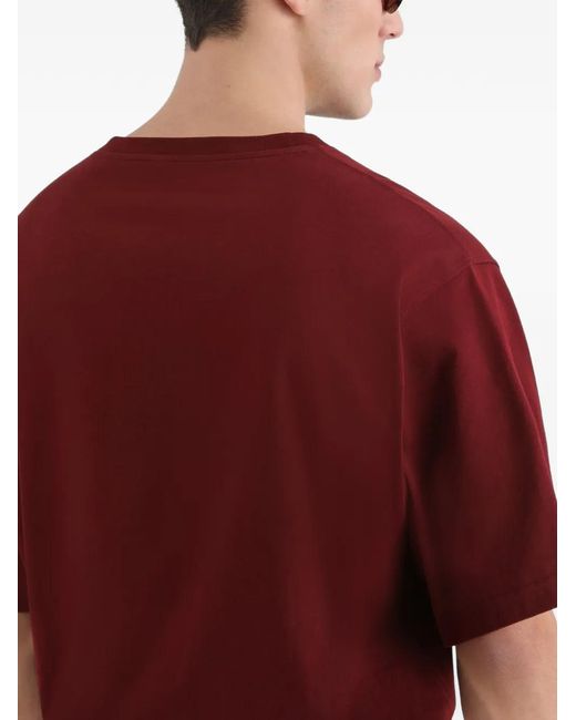 Dolce & Gabbana Red Cotton T-Shirt With Logo for men
