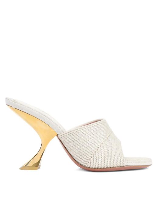 AMINA MUADDI Natural 90Mm Leather Heeled Sandals