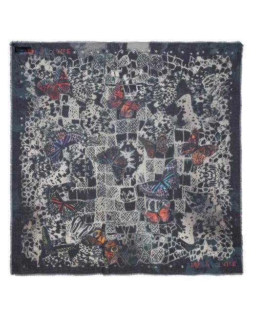 Zadig & Voltaire Gray Kerry Printed Modal Scarf