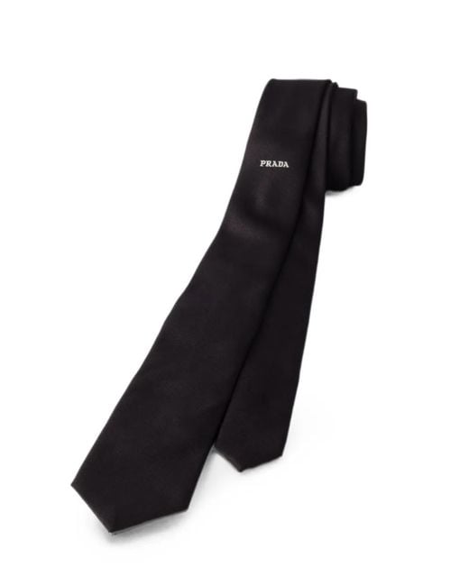 Prada White Silk Tie for men