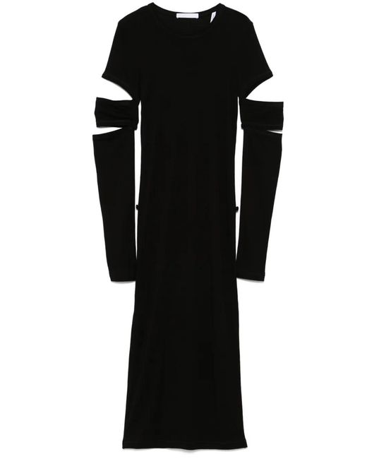 Helmut Lang Black Slash Midi Dress