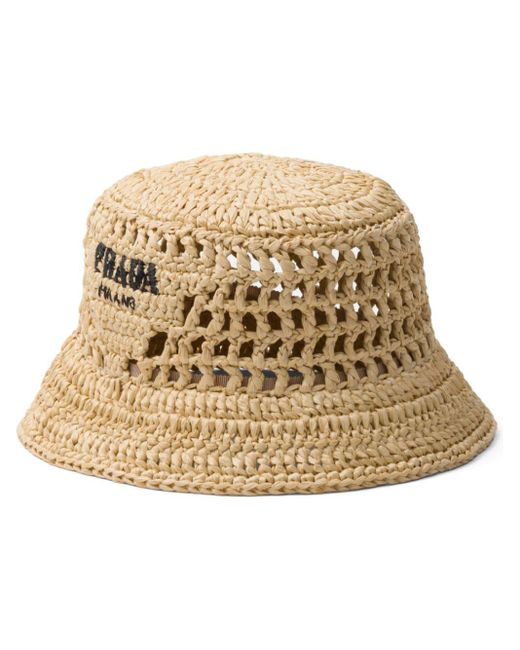 Prada Natural Woven Straw Hat