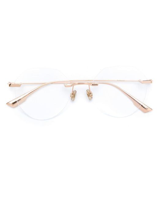 Dior Metallic Rimless Round Shaped Glasses