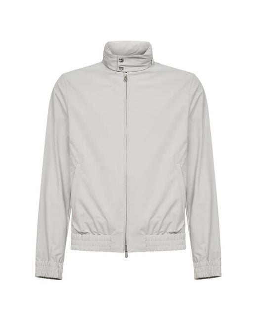 Brunello Cucinelli White Water Resistant Linen Blend Jacket for men