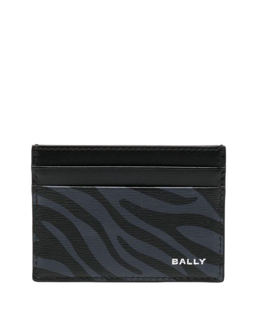Bally Black Zebra-print Leather Card Holder for men